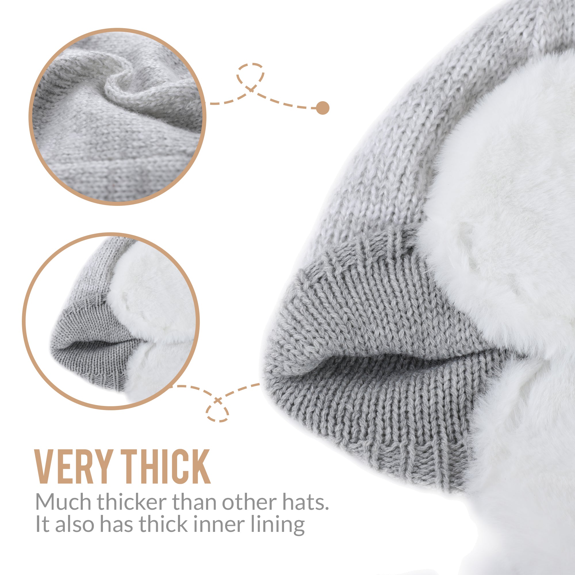 Reversible Winter Beanie with Earmuffs for Men